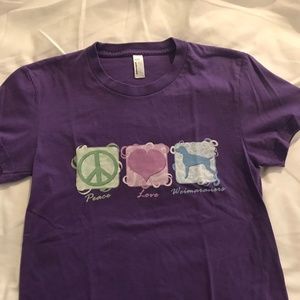 "Peace Love Weimaraners" girls L t-shirt